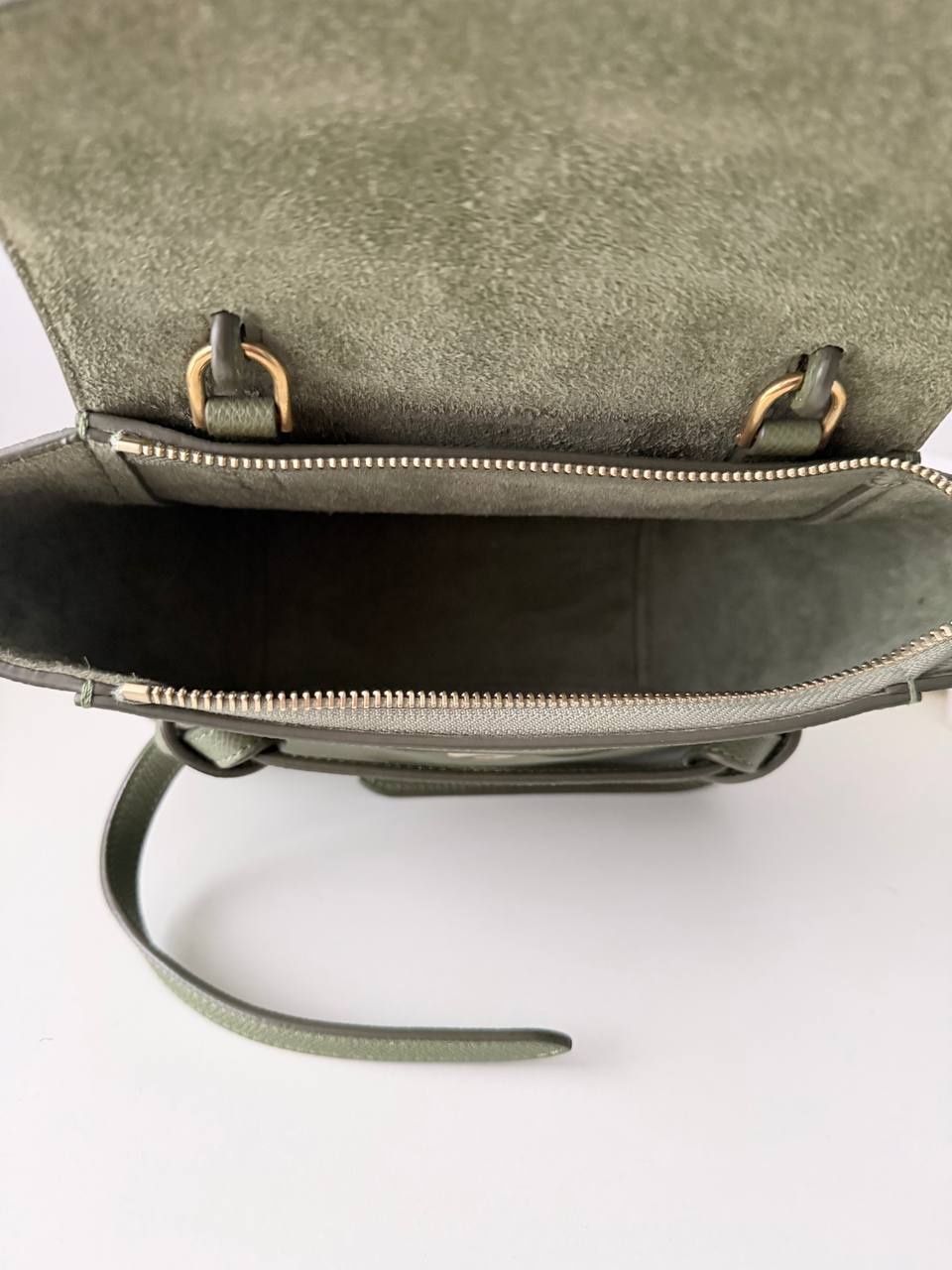 Nano Belt Bag – Green Grained Leather – Pre-Loved Authentic Style