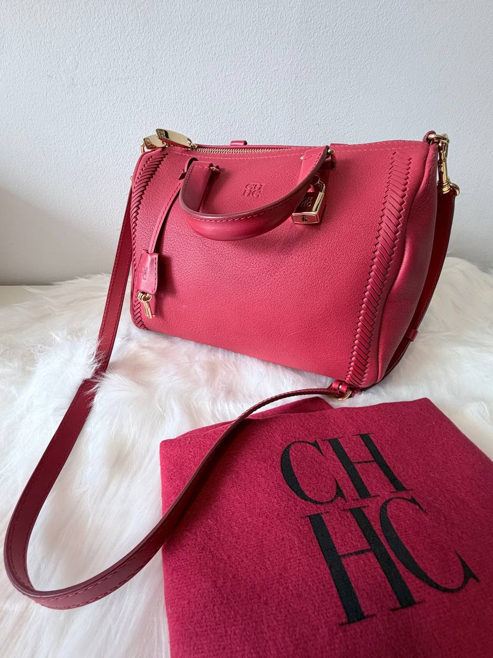 Andy 7 Leather Satchel Bag – Pink – Pre-Loved | Full Set