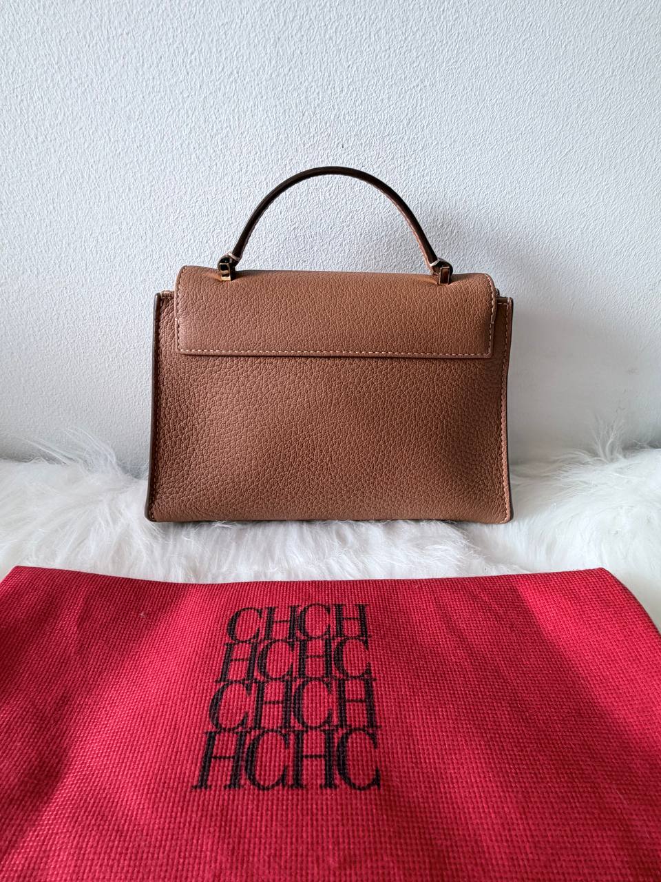 Doma Mini Leather Top Handle Bag – Brown – Pre-Loved | Full Set