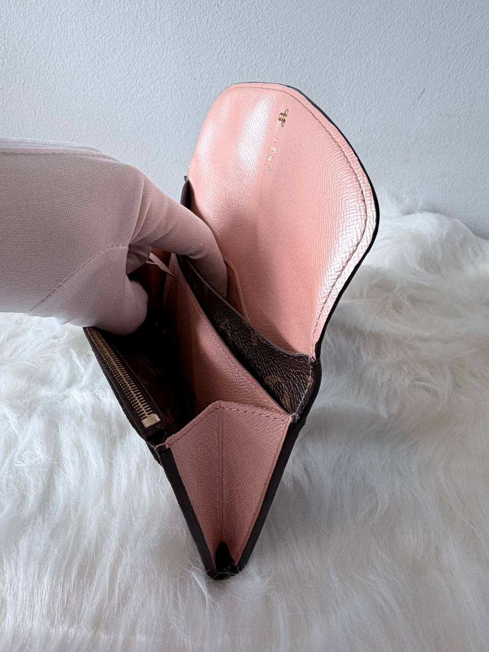 Monogram Flap Wallet – Brown & Rose Pink – Pre-Loved | Authentic