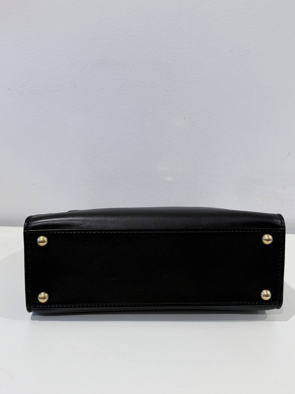 Pre- Loved Dior Leather Top Handle Bag with Removable Strap