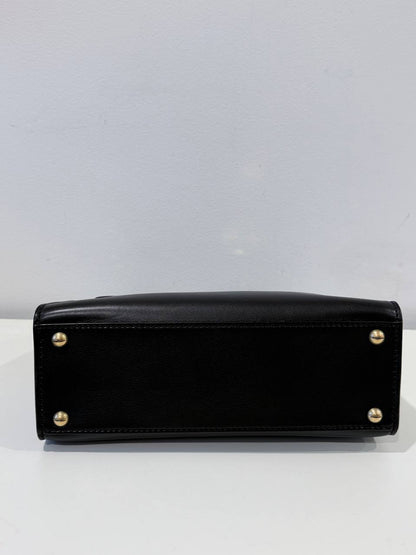 Pre- Loved Dior Leather Top Handle Bag with Removable Strap