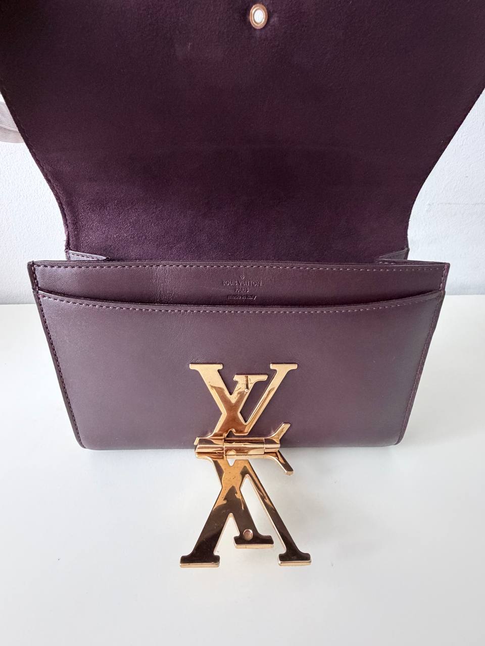 Louise Chain Wallet – Burgundy Leather & Gold Hardware – Pre-Loved Authentic