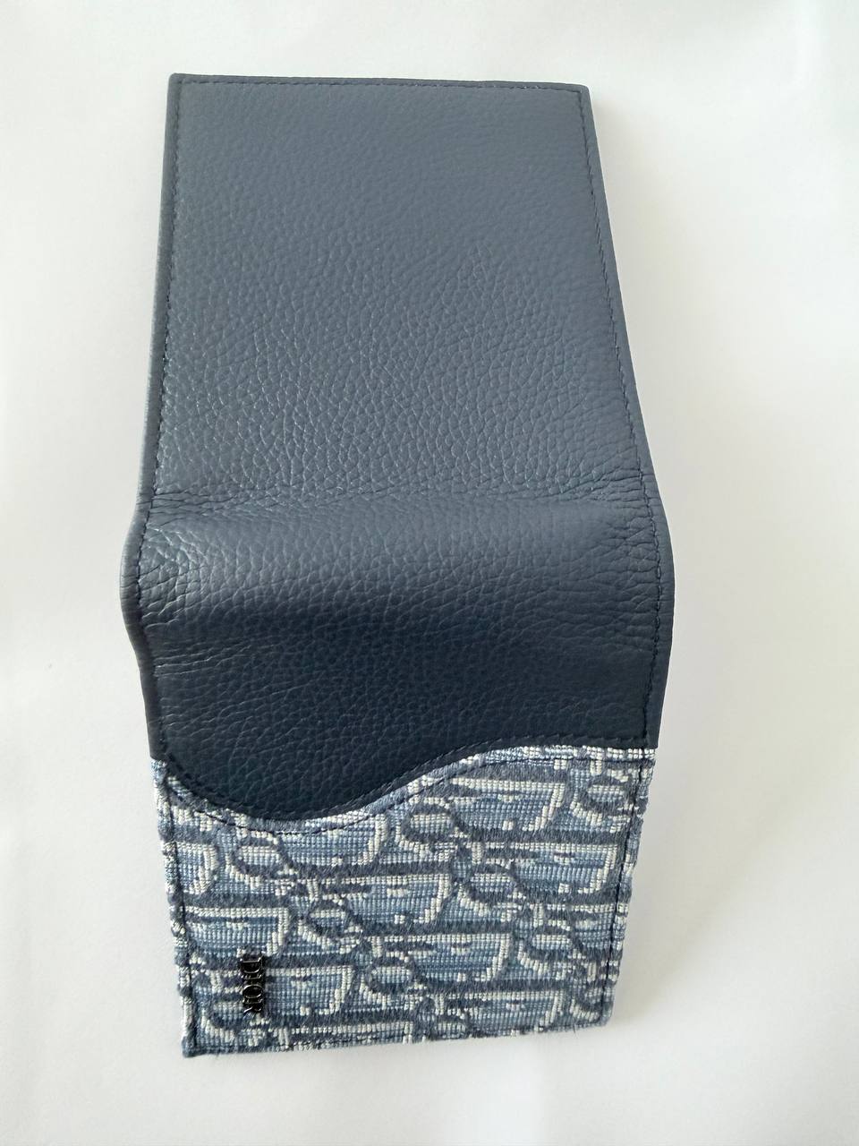 Billetera Plegable Dior Oblique con Inserción de Piel Negra