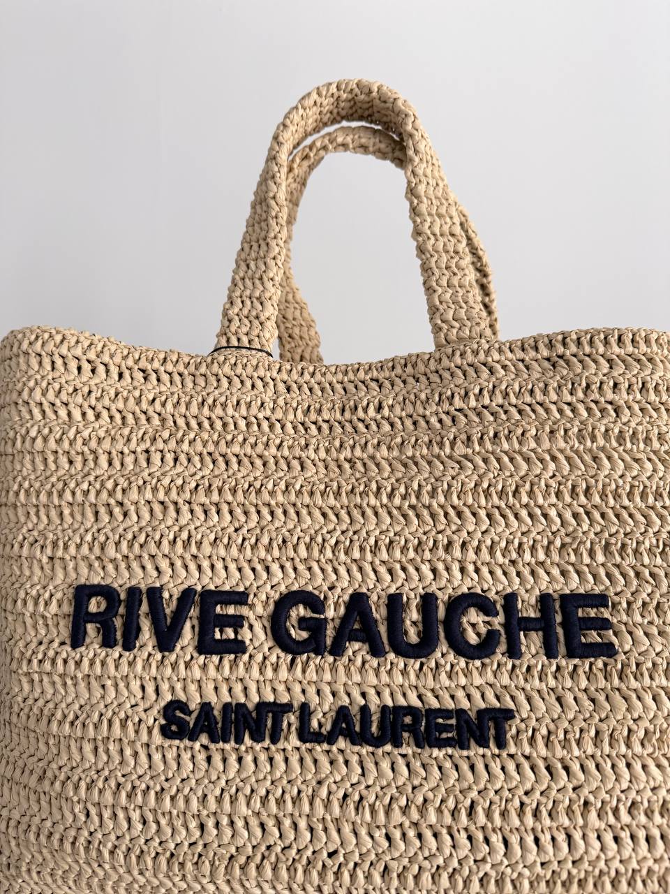 Bolso Tote Rive Gauche de Rafia Tejida