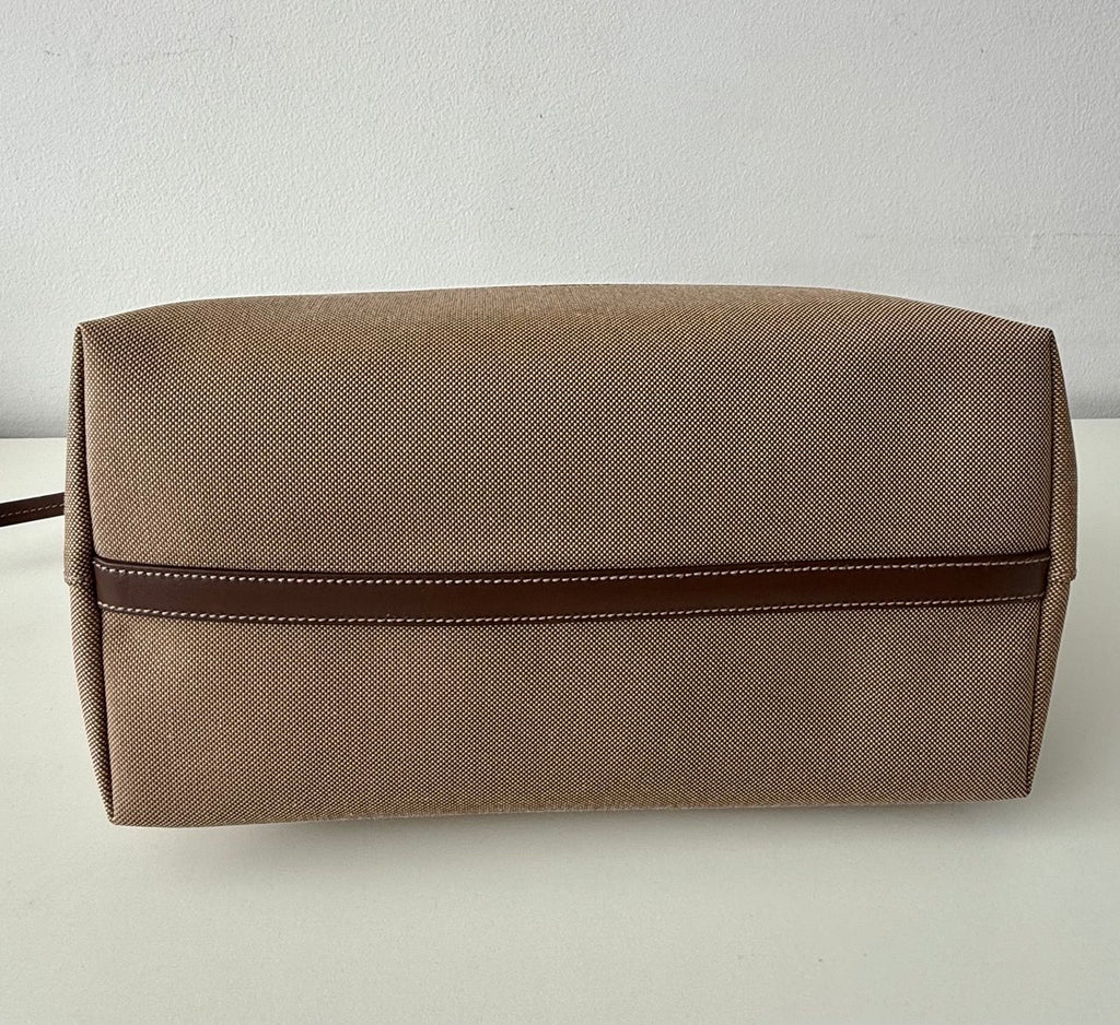 Logo Jacquard Brown Satchel Crossbody