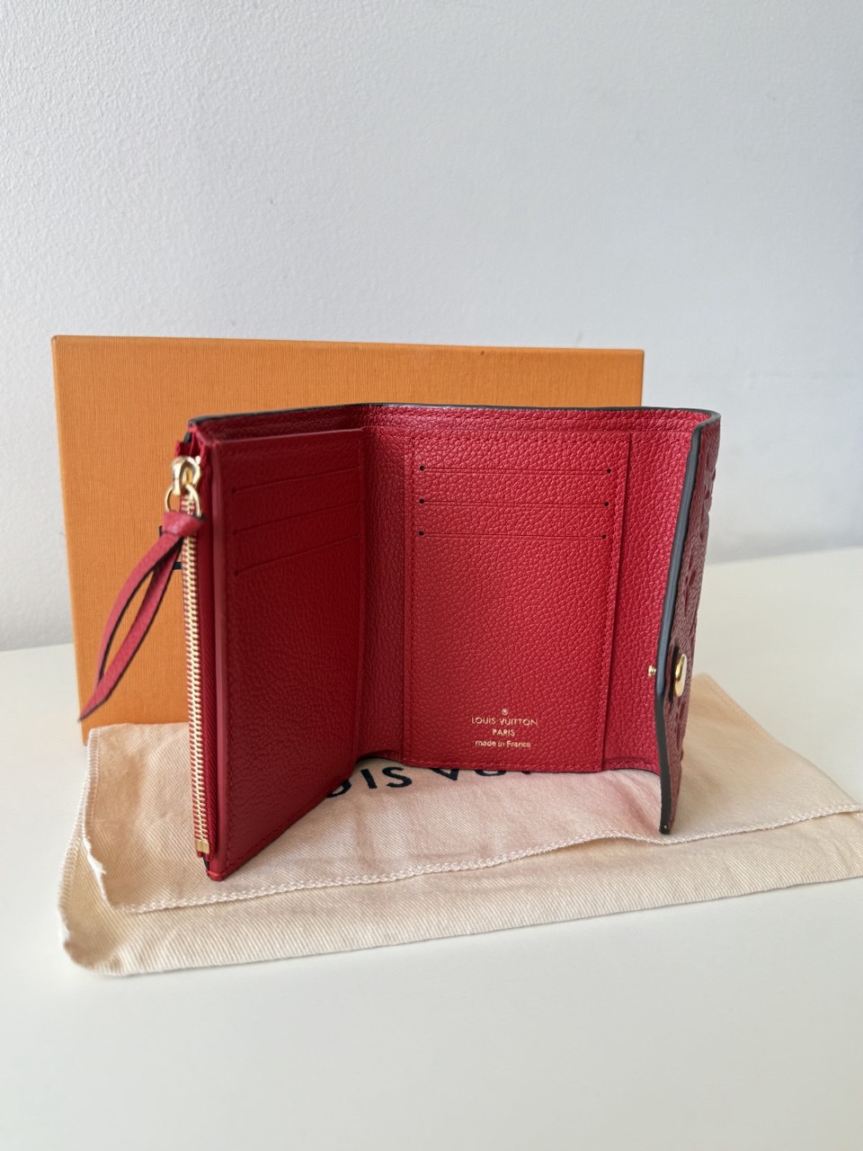 Victorine Wallet in Monogram Empreinte Leather Cherry Berry