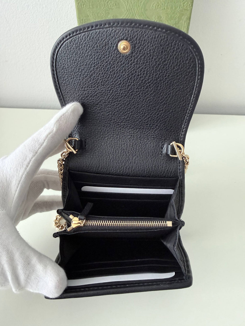 Mini Marmont Shoulder Bag in Black Leather Pre Loved Condition