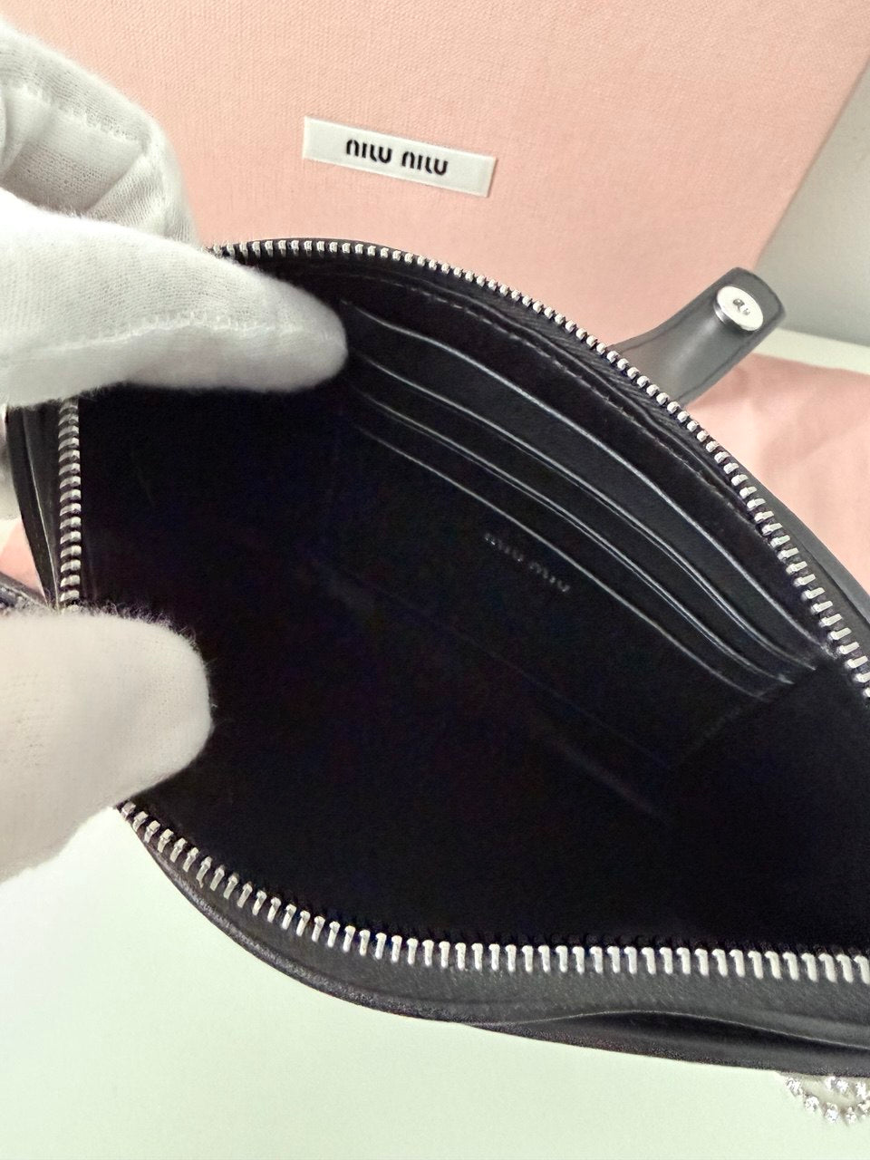 Matelassé Fringe Crossbody Bag – Black (Pre owned)