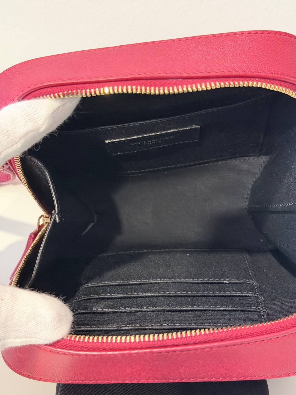 Pre-Owned Quilted Leather Camera Bag – Red