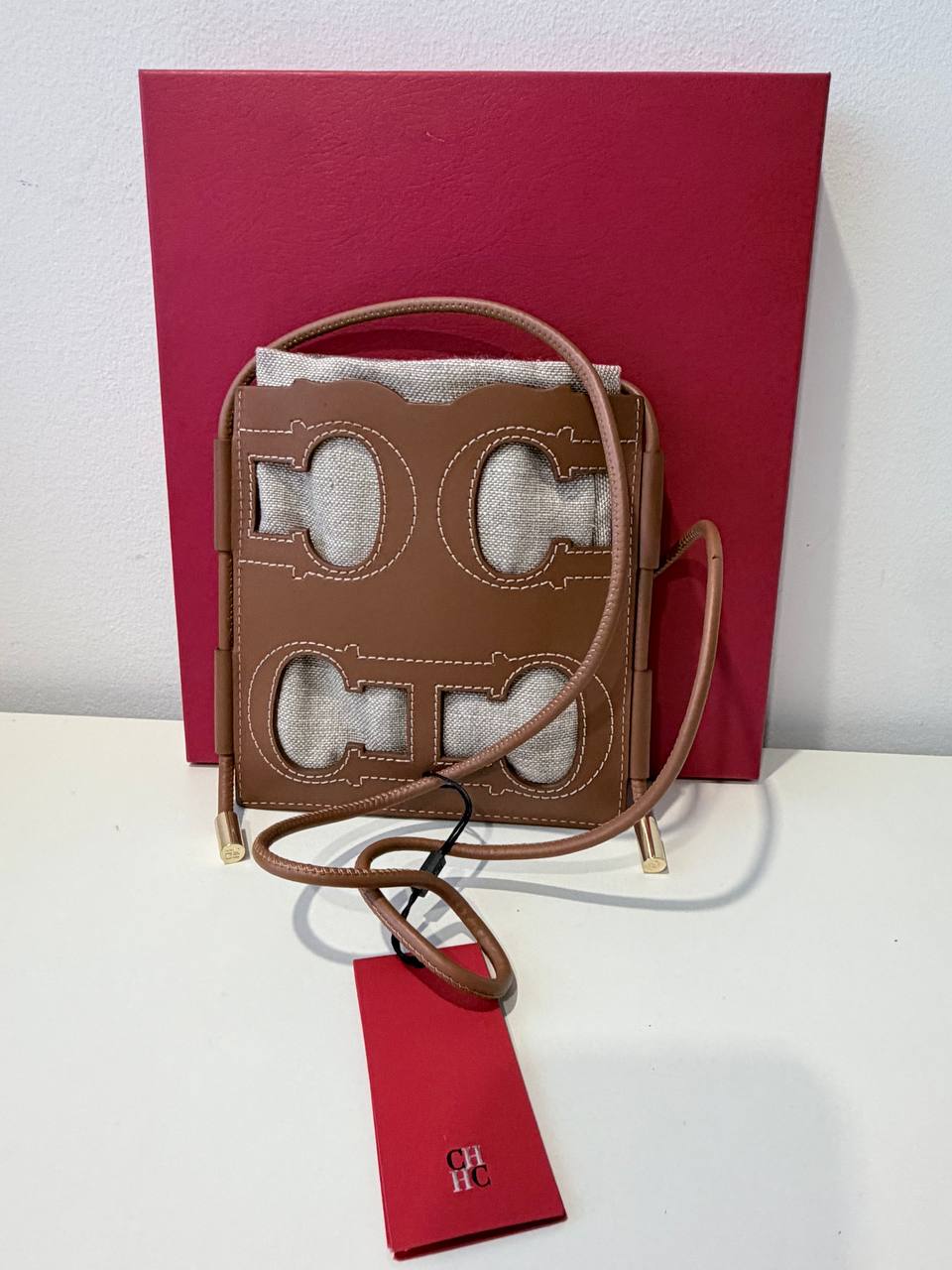 CH Leather & Canvas Crossbody Mini Bag – Pre-Loved Full Set