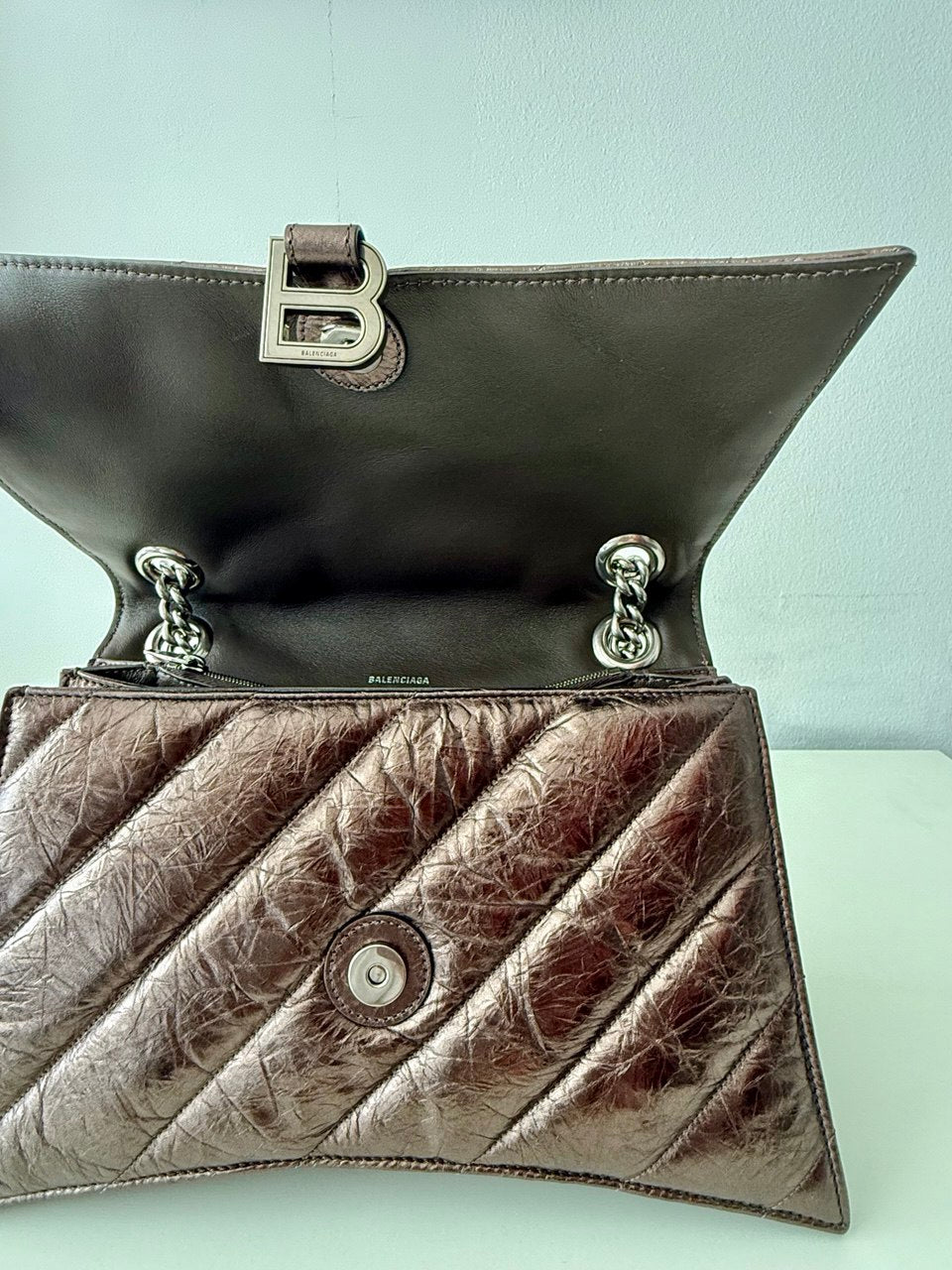 Crush Medium Chain Bag Metallized Quilted