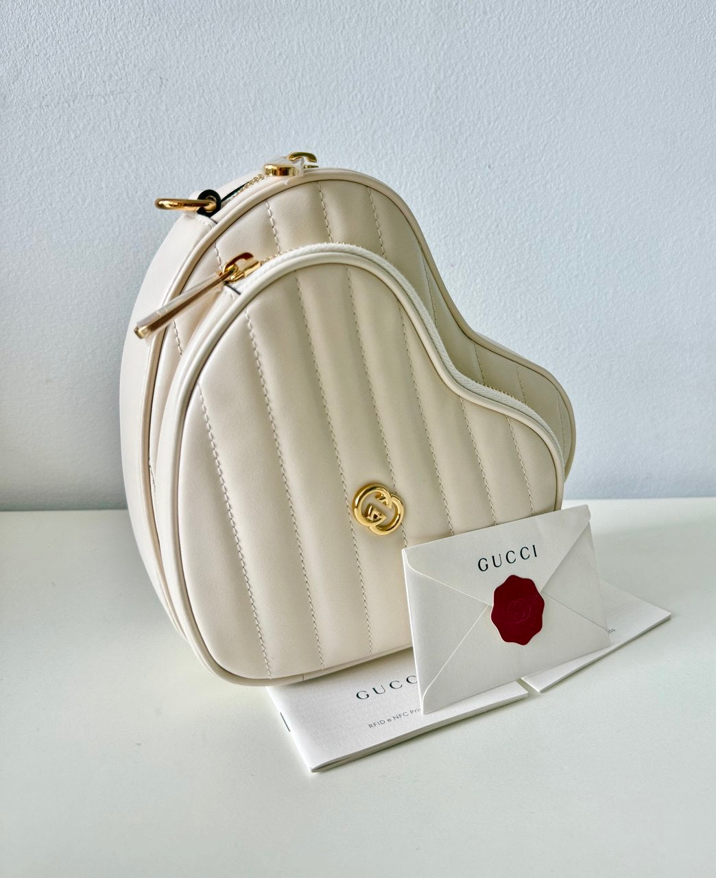 Interlocking G Heart Shoulder Bag Diagonal Quilted Mini