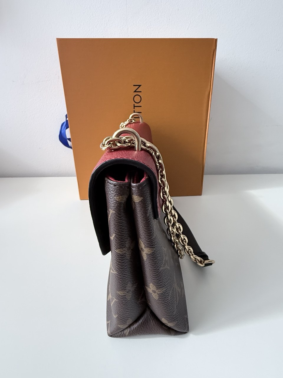 Pre Loved Luxury Shoulder Bag in Monogram Canvas & Wine | Designer Style