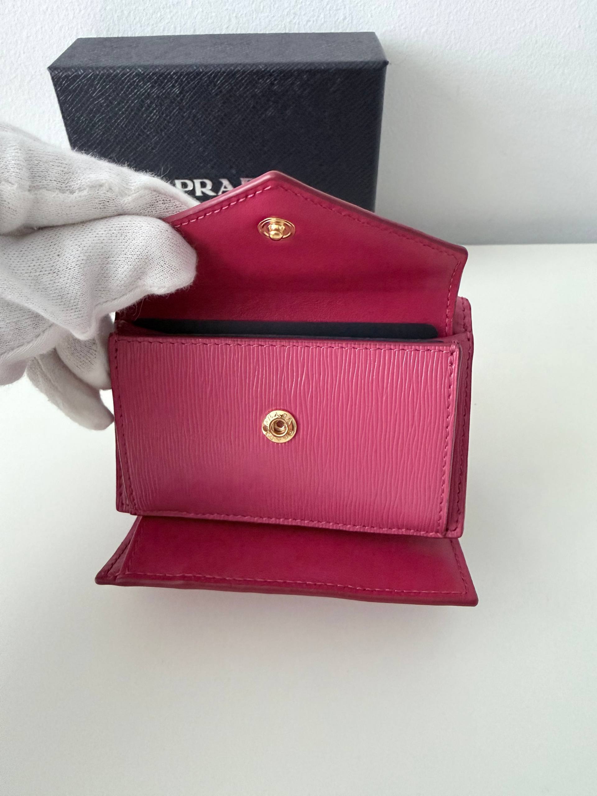 Saffiano Envelope Wallet in Pink with Gold Hardware (Pre Owned)