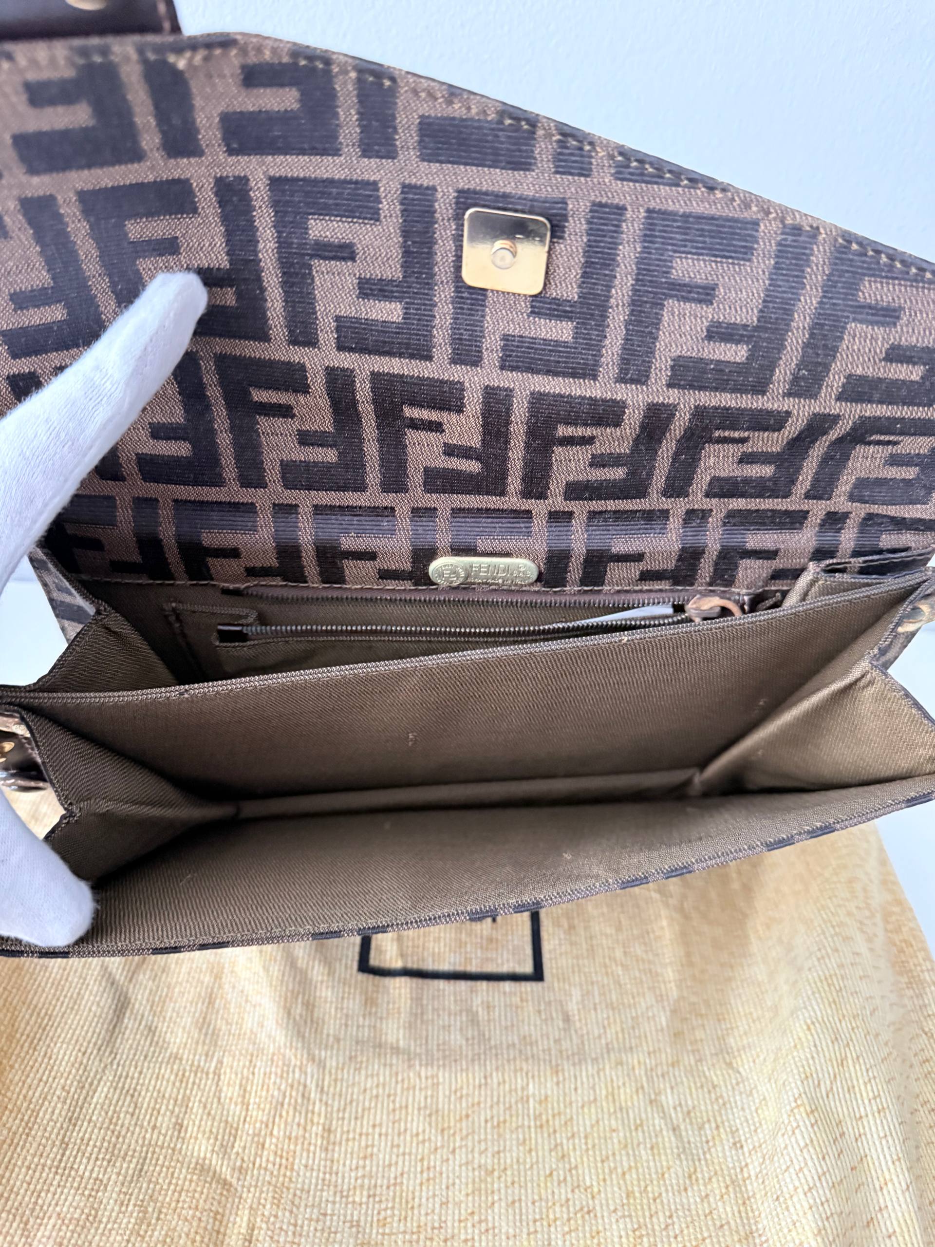 Zucca Monogram Canvas Shoulder Bag – Brown (Pre Owned)