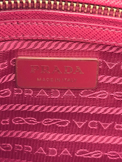 Saffiano Leather Double Zip Mini Tote Bag – Pink – Made in Italy