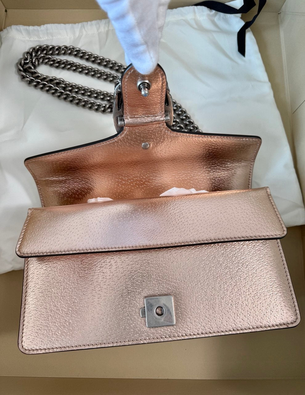 Pre-Owned Dionysus Rose Gold Metallic Hangbag
