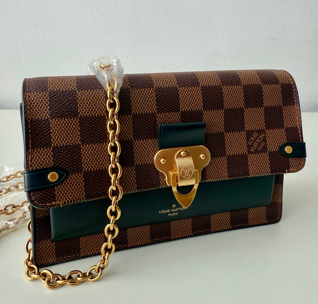 Vavin Shoulder Bag Black Damier Ebene Canvas