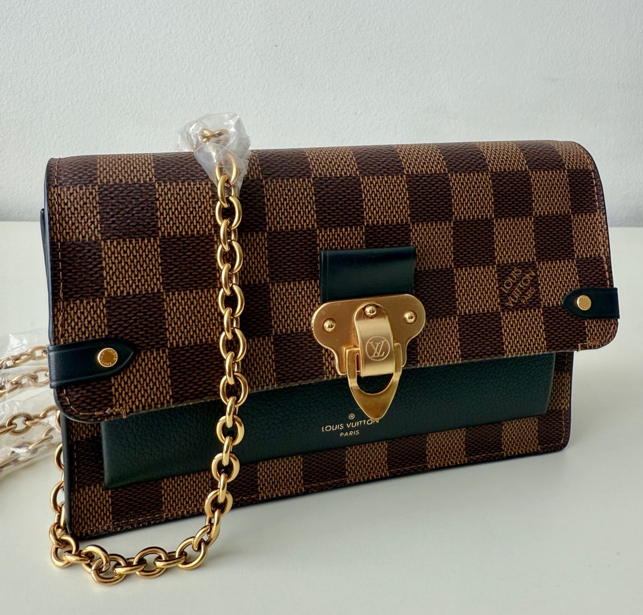 Vavin Shoulder Bag Black Damier Ebene Canvas